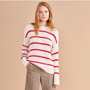La Ligne Marina Sweater Cream/Raspberry Small NWT